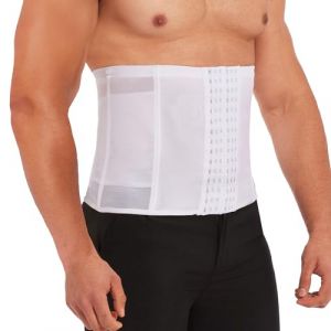 SLIMBELLE Ceinture Amincissante pour Homme Ceinture de Fitness Ceinture de Sudation Ceinture réglable Ceinture de contrôle du Ventre (Blanc-02, L) (Naughty Fashion Mode, neuf)