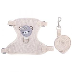 Laisse pour Lapin Accessoires, harnais avec laisse, accessoires de lapin, r&eacute;glable, respirant, colliers et laisses pour petits animaux, pour lapin, chat, chaton, 120 cm, pour 1,5-3 kg (EUROEDI SPEDITION, neuf)