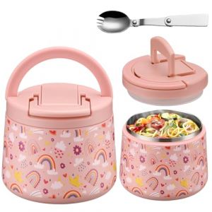 Itslife Bo&icirc;te Alimentaire Isotherme, 420ml Thermos Alimentaire Chaud en Acier Inoxydable Enfant, Boite Isotherme Repas Chaud avec Cuill&egrave;re, Lunch Box pour Picnic, Ecole et Bureau, Arc-en-ciel (Itslifeuk, neuf)