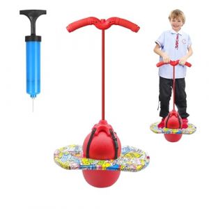 MeYuxg Ballon Sauteur avec Poignée, Balance Board Ballon Fitness, Capacité de Charge de 100 kg, Pogo Stick, Baton Sauteur Adulte Enfant, pour L'entraînement de L'équilibre et Le Sport (Rouge) (lovehomevp, neuf)