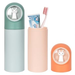 Zimoer 2 Pi&egrave;ces &Eacute;tui de Brosse &agrave; Dents pour Enfants, &Eacute;tui de Voyage Portable pour Brosse &agrave; Dents, Couvercle d'&Eacute;tui de Rangement de Brosse &agrave; Dents pour Maison Camping Randonn&eacute;e Scolaire (Orange+Vert) (Shininght, neuf)