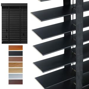 Store Bois IntéRieurs, Store Occultant 30cm 45cm 60cm 75cm 90cm 100cm 125cm 140cm 160cm Occultant Rideaux Preuve de l'eau(Black) (SMSHZ, neuf)