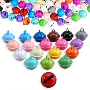 KIRZAX Lot de 50 Cloches en métal colorées avec œillet,22mm Petites Clochette Grelot, Multicolore Grelots en Métal Clochette, pour Artisanat, Bijoux, décoration de Festival(Style 1) (VLAD SHOP ADV, neuf)