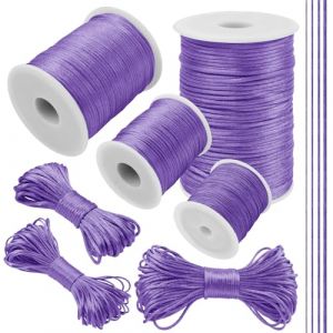 LEREATI 2.5mm Fil Nylon pour Bracelet Perle 10m Cordon Collier Ficelle Nylon Tress&eacute; Corde Macram&eacute;, Fil de Nylon pour Perles, Bracelet, Bijoux, Bricolage (Violet Clair) (LEREATI, neuf)