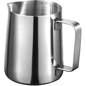 Pichet Inox 350ml – Pichet à Lait 12oz en Acier Inoxydable 304 avec Graduation Intégrée, Idéal pour Espresso, Cappuccino, Latte Art, Moussage du Lait, Café Maison, Formation Barista (350ml) (InwinUK, neuf)