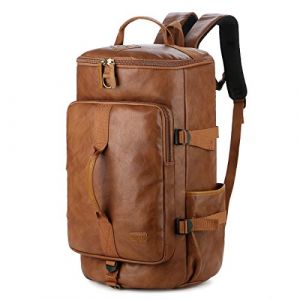 BAOSHA HB-26 Sac fourre-Tout de Week-End en Cuir 3 Voies pour Homme Sac à Dos à bandoulière Convertible Voyage Randonnée Sac de Nuit Sac à Main, Marron, L, Sac de Voyage (MUKE Store, neuf)