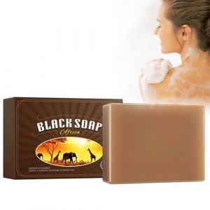 Savon Noir Africain Organique, 100 G Naturel Bio Artisanal Visage Acn&eacute; Savon Africain Contre L'acn&eacute; Et Les Taches Brunes, Barre De Noir Brut Pour Tous Les Types De Peau (CST-EU, neuf)
