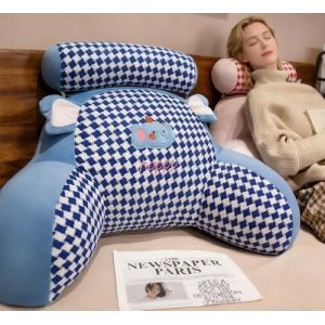 LANPEW Coussin dorsal pour lit et canap&eacute; avec accoudoirs Coussin de lecture ergonomique pour adultes Coussin de si&egrave;ge de lecture respirant avec housse amovible Pour la lecture, le travail (grille (kaimei, neuf)