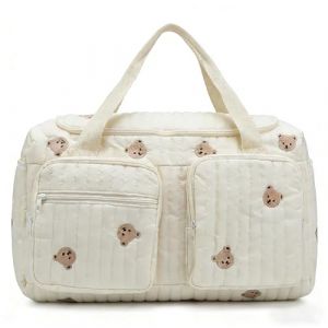 Jadyon Sac &agrave; langer matelass&eacute;, sac pour l'h&ocirc;pital, sac de voyage mignon &agrave; motif ours pour femmes, sacs de week-end pour femmes, portable et l&eacute;ger, sac pour l'h&ocirc;pital pour b&eacute;b&eacute; &agrave; transporter (yuchu, neuf)