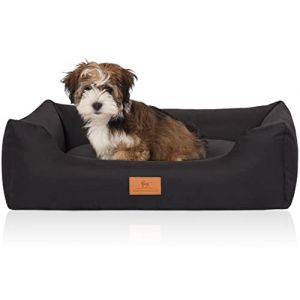 Knuffelwuff Lotte Panier en Velours avec Aspect Tissage Main Noir XXL 120 x 85 cm (Knuffelwuff, neuf)