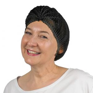 ARNOMED® Charlotte Cheveux Jetable 52 cm Noir [100 PIÈCES] - Filet Cheveux Plastique pour OP, Cuisine & Hygiène - Bonnet à Usage Unique - Charlotte Alimentaire de Protection des Cheveux en Tissu (arnowa, neuf)