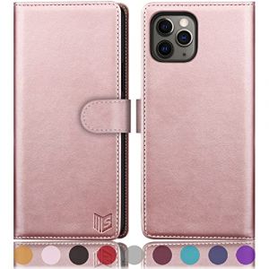 SUANPOT Etui Coque pour iPhone 11 Pro 5,8 Pouces[RFID Blocage] [Magnétique Protection] Fentes pour Cartes Protection Etui Housse Premium en Cuir PU,Apple 11 Pro Etui Portefeuille Or Rose (KAPRETSOUStore, neuf)