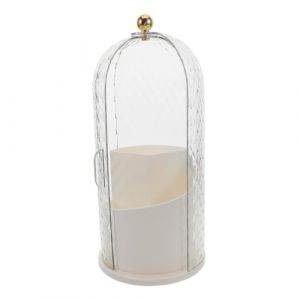 Ipetboom Organisateur de Maquillage Rotatif avec Couvercle Support de Rangement Transparent pour Pinceaux et Cosm&eacute;tiques &agrave; Poser sur Comptoir ou Coiffeuse (hikarish, neuf)