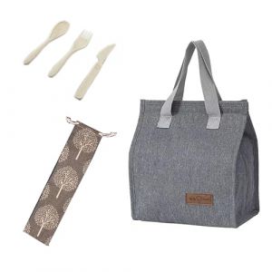 QZLSAYSL (Lot de 5 Lunch box，Sac isotherme，Petit Sac &agrave; Lunch Isotherme, Sac &agrave; Lunch Portable Pour Le Travail, L'&eacute;Cole, Les Voyages, Le Camping, Les Activit&eacute;S De Plein Air Et Les Enfants (Gris) (shenzhenshiwenyekejiyouxiangongsi, neuf)