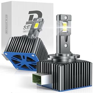 JOSHF Ampoule LED D3S/D3R pour Phares de Voiture, 120W 30000LM 6000K +700% Luminosité, Kit de Remplacement d'ampoule Xenon HID D3S - sans Erreur Canbus, DC 12V(2 Ampoules) (JOSHF, neuf)