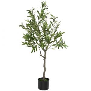 TecTake® Olivier Artificiel 120cm Plante Artificielle Fausse Plante Interieur Arbre Vert Arbre Artificiel Décoration Maison idéal pour Décoration Salon Chambre Cuisine Dressing Chambre Enfant Bureau (Made4Home SAS, neuf)