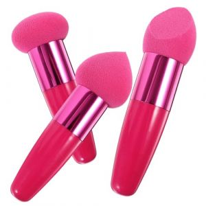 NULYLU 3pi&egrave;ces Pinceaux Et &Eacute;ponges Pour Maquillage Pinceaux De Fond De Teint &Eacute;ponges Humides Et S&egrave;ches Accessoires De Pour Application Pr&eacute;cise (Kopouy, neuf)