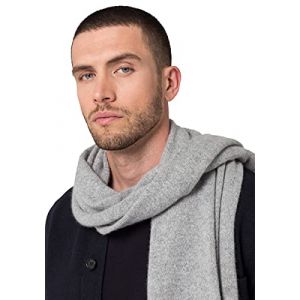 Style & Republic &Eacute;charpe en 100% cachemire, &eacute;charpe XL douillette en maille cachemire, taille unique 52 cm x 172 cm, Light Grey Melange (Style & Republic, neuf)
