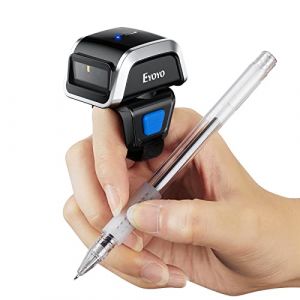 Eyoyo Mini Lecteur QR Anneau, Bluetooth 2D Scanner de Code à Barres 1D Sans Fil Mini Pistolet de Code Barres Portable pour iOS Android Supermarché Pharmacie (Baomanstore, neuf)