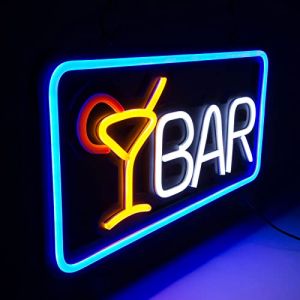 FITNATE 48.3 x 26.7 cm Enseigne ouverte LED, enseigne ouverte en néon ultra lumineuse, 6 modes d'éclairage et luminosité constante réglable pour restaurant, bar, salon (rouge/bleu) (IMAGESTORE, neuf)