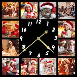 S&H&OU Horloge Murale Personnalis&eacute;E, Horloges Murales Photo pour D&eacute;Cor De Salon avec Photo, Horloge Murale Enfant, Horloge Murale LED Horloge Murale Silencieuse (少华欧洲, neuf)