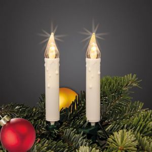 Hellum 151282 Guirlande lumineuse pour sapin de No&euml;l avec 20 bougies LED blanches, guirlande lumineuse d'int&eacute;rieur avec bougies LED, 5,7 m, c&acirc;ble vert, guirlande lumineuse d'int&eacute;rieur avec bougies (Hellum Direkt, neuf)