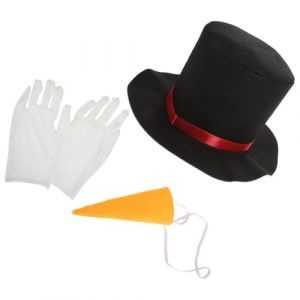 BESTYASH 1ensemble Costume De Noël Bonhomme De Kit De Décoration Avec Chapeau Nez Carotte Et Gants Pour Activités Familiales Et Célébrations Hiver (Feast of Yan, neuf)