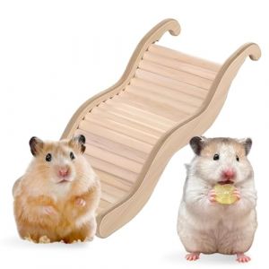 ZORVYN 1 pi&egrave;ce &Eacute;chelle d'escalade ondul&eacute;e pour hamster Accessoire pour cochon d'Inde Jouet pour hamster Accessoire pour cage &agrave; rongeurs en bois naturel s&eacute;lectionn&eacute; (17 x 8,5 cm) (SESINEND, neuf)