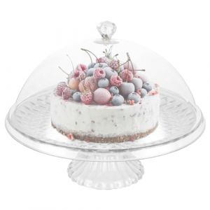 1 Ensemble Présentoir à Gâteau Multifonction, Cloche à Gâteaux Transparent avec Plateau, Plat à Gâteau de 30 CM Hauteur 16,5 CM, Porte Gateau sur Pied, pour Gâteau à la Crème Dessert, Réutilisable (emperoch, neuf)