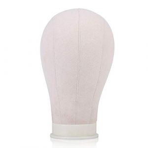 T&ecirc;te de mannequin en toile avec pince r&eacute;glable pour exposer perruque, casquette, chapeau ou autre produit de d&eacute;coration de t&ecirc;te (58,4 cm) (Lisopiu, neuf)