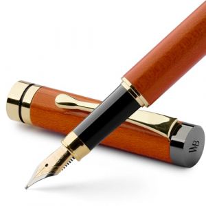 Wordsworth & Black Ensemble de stylo-plume, bois de bambou de - plume moyenne, coffret cadeau; Comprend 6 cartouches d'encre, un convertisseur de recharge d'encre; Calligraphie, [Bois de cerisier] (Wordsworth & Bläck, neuf)