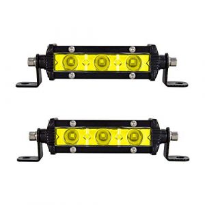 Willpower Lot de 2 phares tout-terrain &agrave; LED 13 cm 15 W ambre jaune - Phares de travail - Bar 12 V 24 V - Phare suppl&eacute;mentaire 6000 K IP67 &eacute;tanche pour voiture, camion, tracteur, camion (gzyizai, neuf)