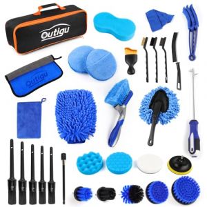 Outigu Kit de Nettoyage pour Voiture 31 Pi&egrave;ces, Brosse de D&eacute;taillage de Voiture, Brosse de Perceuse, Ensemble de Lavage de Voiture, Brosse de Roue de Voiture, Brosse de D&eacute;poussi&eacute;rage pour Int&eacute;rieur et (Shopwithusnow, neuf)