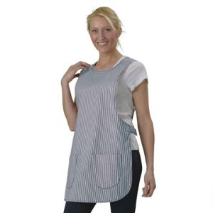 Hurry Jump Tablier chasuble Tablier sans manches femme type blouse chasuble Tablier sans manches femme type blouse chasuble avec patte réglage Pressions raye marine (Label blouse, neuf)
