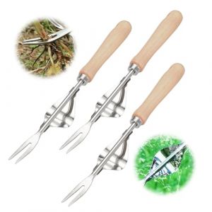 FUXNGZI Jardinière Manuelle, 2025 Désherbeur Manuel Outil Gouge de Désherbage en Acier Inoxydable avec poignée Bois Pelle Jardinage Arrache Pissenlit (3PCS) (WOUS, neuf)