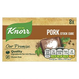 Knorr Cubes de bouillon de porc sans gluten pour ajouter une saveur de porc riche à vos plats 8 x 10 g (Spellbound England, neuf)