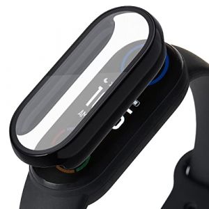 Acadeny Coque Protection &Eacute;cran en Verre Tremp&eacute; + PC Bumper Compatible avec XIAOMi Band 6/5/4/3 [avec &Eacute;chelle] Anti-Rayure Protecteur &Eacute;tui pour Mi Band 6/5/4-noir (Acadeny, neuf)
