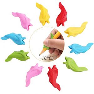 Mirrwin Pencil Grips Aide Ecriture Enfant Tenue Stylo ergonomique Guide Doigt Enfant Pencil Grip pour Ecriture Dessin Coloration Utilisation pour Droitier ou Gaucher - Réutilisable Couleur Aléatoire (Mirrwin, neuf)