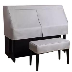 Housse de Piano Droite en Cuir Housse de Piano Demi-Couverture Housse de Protection pour Piano avec Housse de Tabouret - Rideau Ouvert en Poils de Chat Antiadhésif au Milieu(B(1),155 * 40 * 125cm) (HLYStore, neuf)