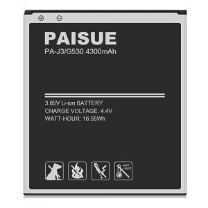 4300mAh Batterie pour Samsung Galaxy J3 2016 J320F, Galaxy J5 J500F Haute capacit&eacute; Remplacement de Batterie Compatible avec EB-BG530BBE BG531BBE BG530CBE de t&eacute;l&eacute;phone Portable (Paisue FR, neuf)