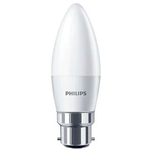 PHILIPS Ampoule flamme LED 5,5W-40W B22, blanc chaud, intensité variable - L'unité (FINDS 50, neuf)