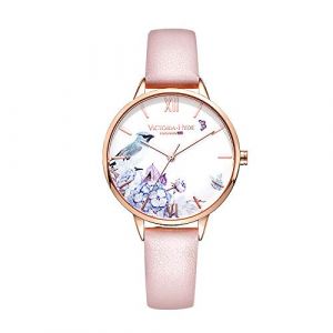 VICTORIA HYDE Mode &Eacute;l&eacute;gant Montres Femmes Cuir Montre Bracelet &agrave; Quartz Analogique Etanche (Victoria-Hyde, neuf)