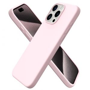 ORNARTO Coque pour iPhone 15 Pro Max, Case en Silicone Liquide Compatible avec iPhone 15 Pro Max 6,7 Pouces, Étui Fine Slim, Protection Complète Housse Souple, Cover Antichoc-Rose (ORNARTO FR, neuf)