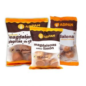 ADPAN Paquet de 24 madeleines sans gluten - Saveurs Assorties - traditionnelles, citron et chocolat - Muffins individuel - Cupcakes sans gluten (ADPAN, neuf)