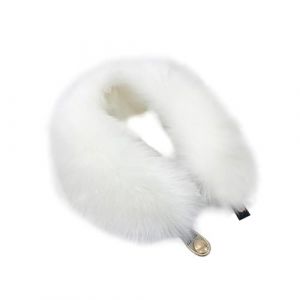 &Eacute;charpe de Col en Fausse Fourrure Femme 53CM Femmes Hiver &Eacute;charpe Chaude Ch&acirc;le Col en Fourrure Renard Artificiel Doux et Confortable Faux Col Fourrure Amovible Accessoires pour Veste Manteau (Blanc) (iShang Direct, neuf)