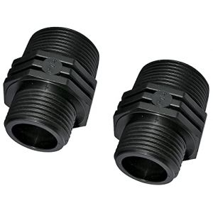 AERZETIX - C51984 - Lot de 2 Réductions à Visser mâle/mâle - Filetage 1 1/4"x1" - en Plastique - mamelons réduits à raccord fileté - PN 10 Bars (jmd aquarium bassin peche, neuf)