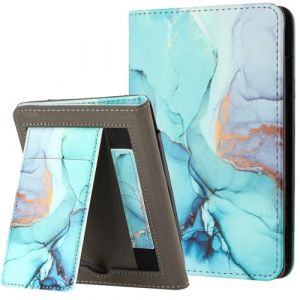 MOKASE pour 6.8" Kindle Paperwhite 11&egrave;me G&eacute;n&eacute;ration &Eacute;tui (Mod&egrave;le: M2L3EK / M2L4EK), Housse en Cuir PU, Intelligent Veille/r&eacute;veil Automatique avec Dragonne & Fente de Carte, Green Marble (MOKASE, neuf)