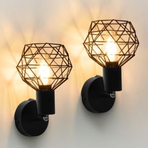 Plafonnier Spots 2er, 1 Spots de Plafond Led Int&eacute;rieurs Base E14, Spots de Plafond 40W, Rampe Spot Applique, Pivotant LED Plafonnier pour Cuisine Chambre Salon, Noir (sans Ampoule) (LAIYIMAOYI, neuf)