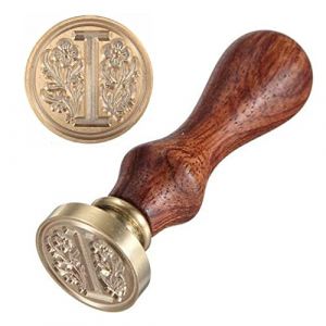 Anawakia Lot de 26 tampons à cacheter de style vintage - Avec manche en bois - Tige décorative pour lettres - Tampon de cire en bois - 26 lettres - Tampon de cire en bois (I) (Anawakia, neuf)