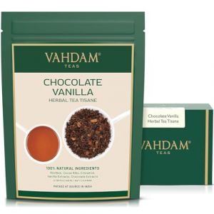VAHDAM, Tisane Chocolat À La Vanille (100g, 50 + Tasses) 100% Pur Et Naturel | Rooibos, Chocolat Artisanal, Thé Crémeux À La Vanille | Infusez Du Thé Chaud, Glacé Ou Kombucha (Vahdam Teas, neuf)
